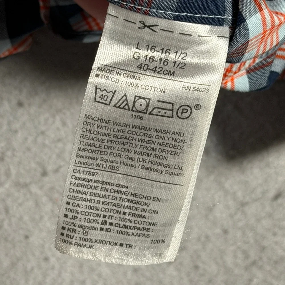 Banana Republic‎ Grant Fit Men's Plaid Button Down Shirt Long Sleeve L Non Iron